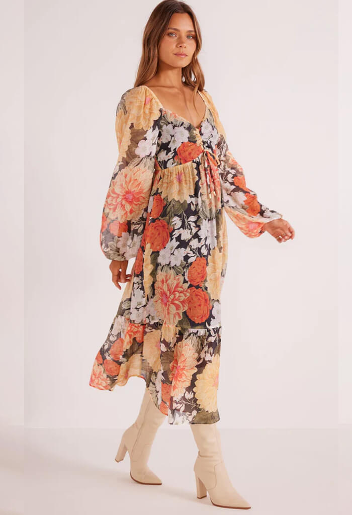 Minkpink Clementine Midi Dress-Vintage Floral