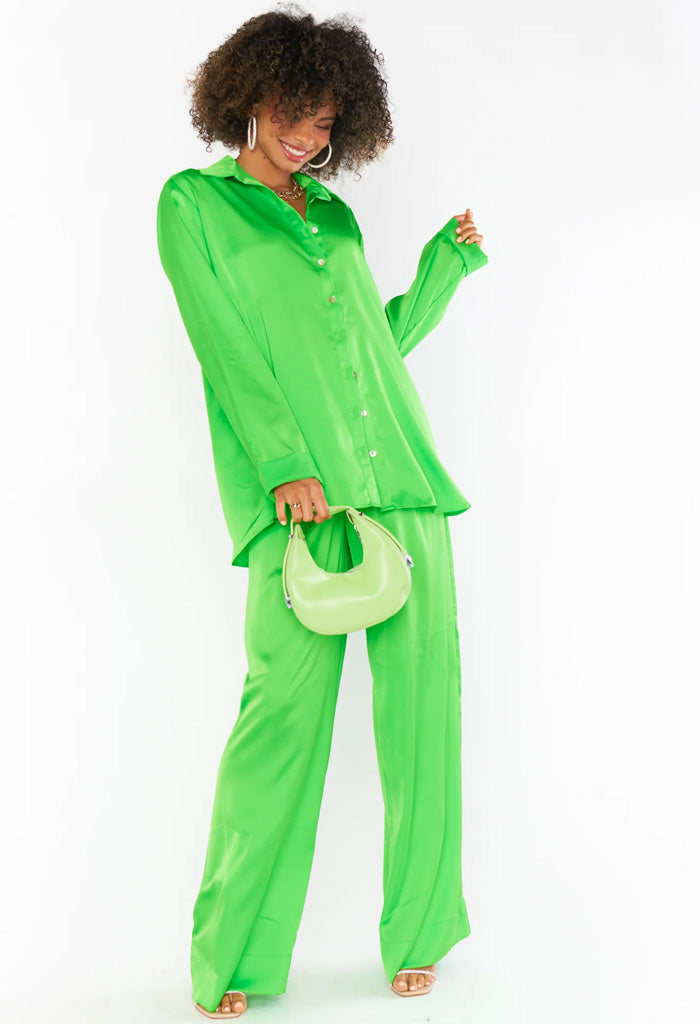 Show Me Your Mumu Smith Button Down-Bright Green