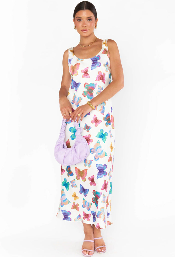 Show Me Your Mumu Serenade Slip Dress-Rainbow Butterflies