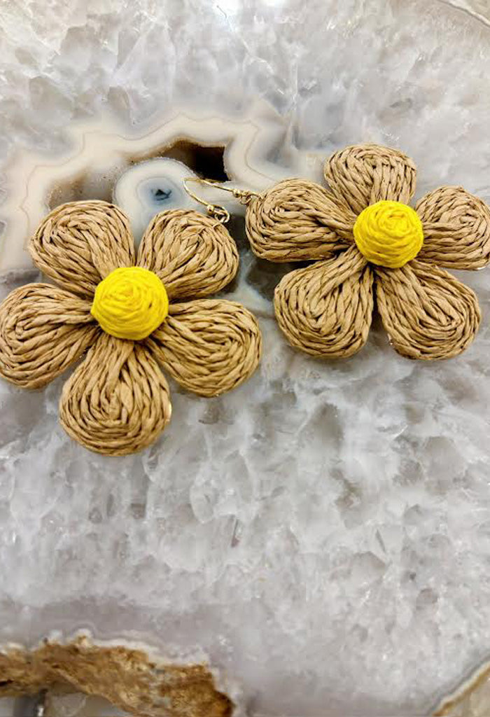 KK Bloom Sunflower Earrings-Natural