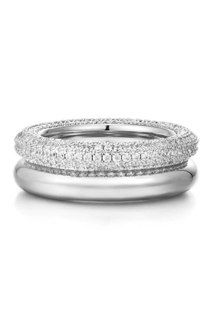 LUV AJ Double Amalfi Ring-Silver