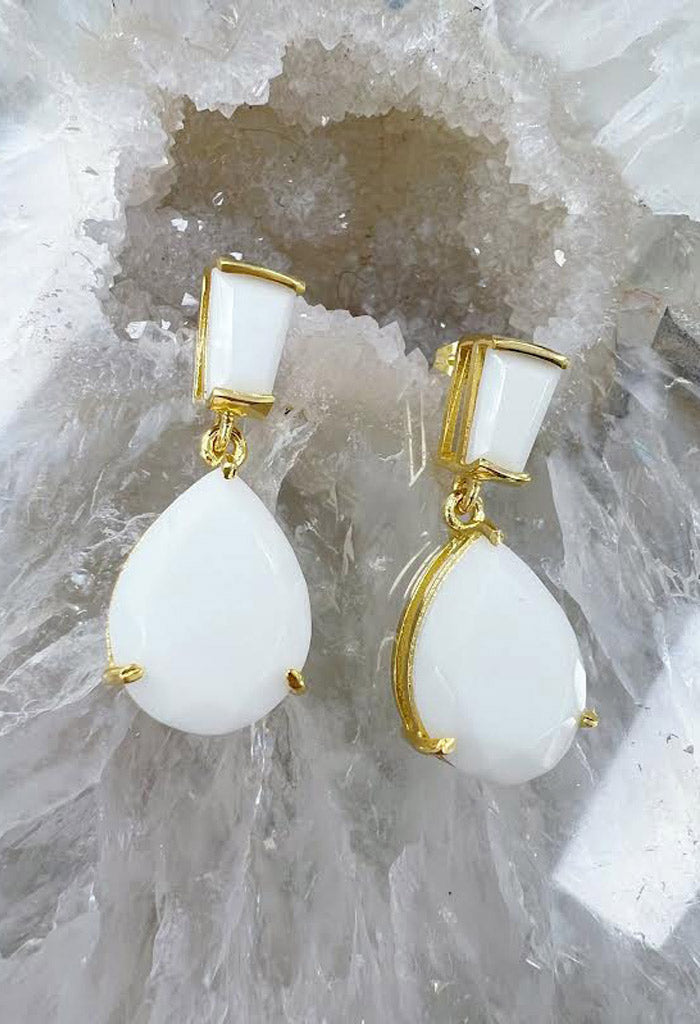 KK Bloom Gillian Earrings-White Onyx
