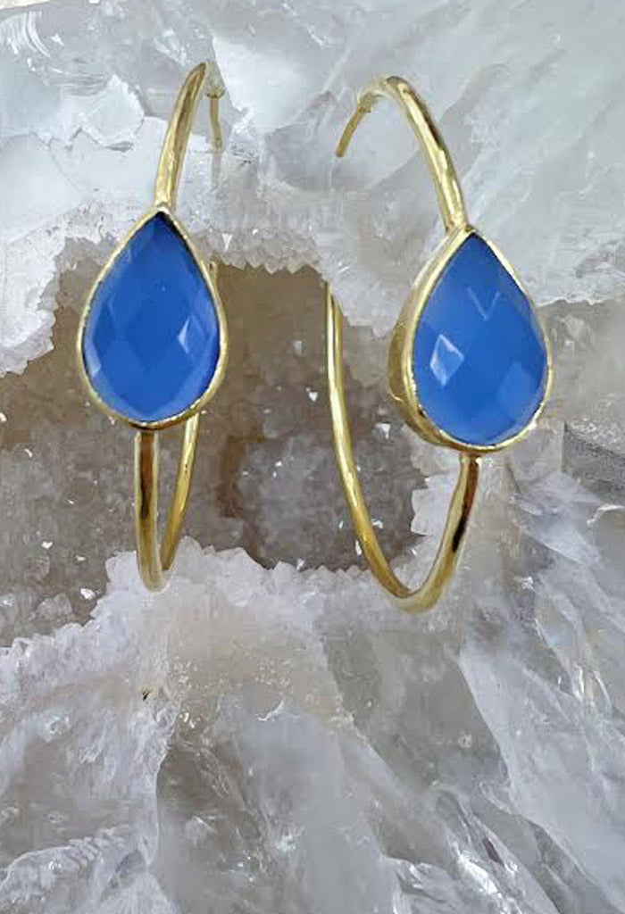 KK Bloom Sarabeth Earrings-Blue Quartz