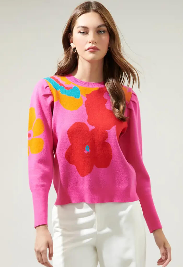 KK Bloom Lillie Puff Sleeve Sweater
