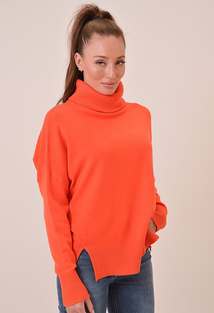 DELUC Trento Turtleneck Sweater-Papaya