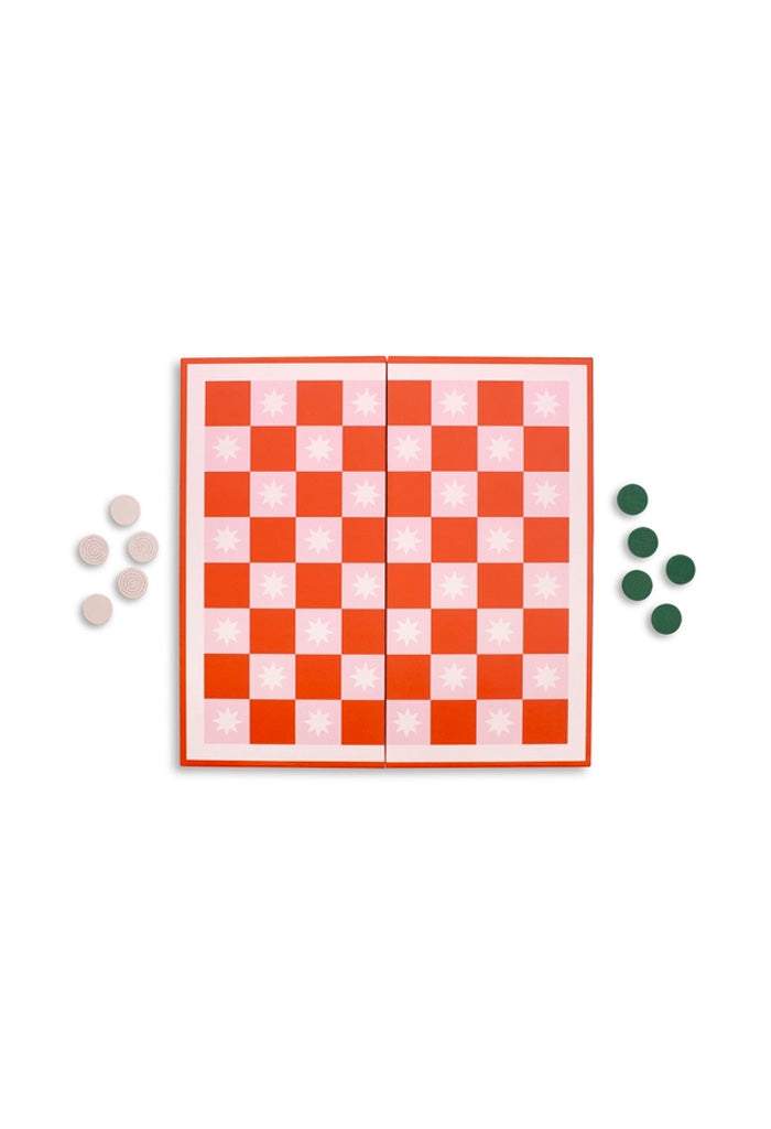 Ban.do 2-in-1 Checkers & Backgammon Board