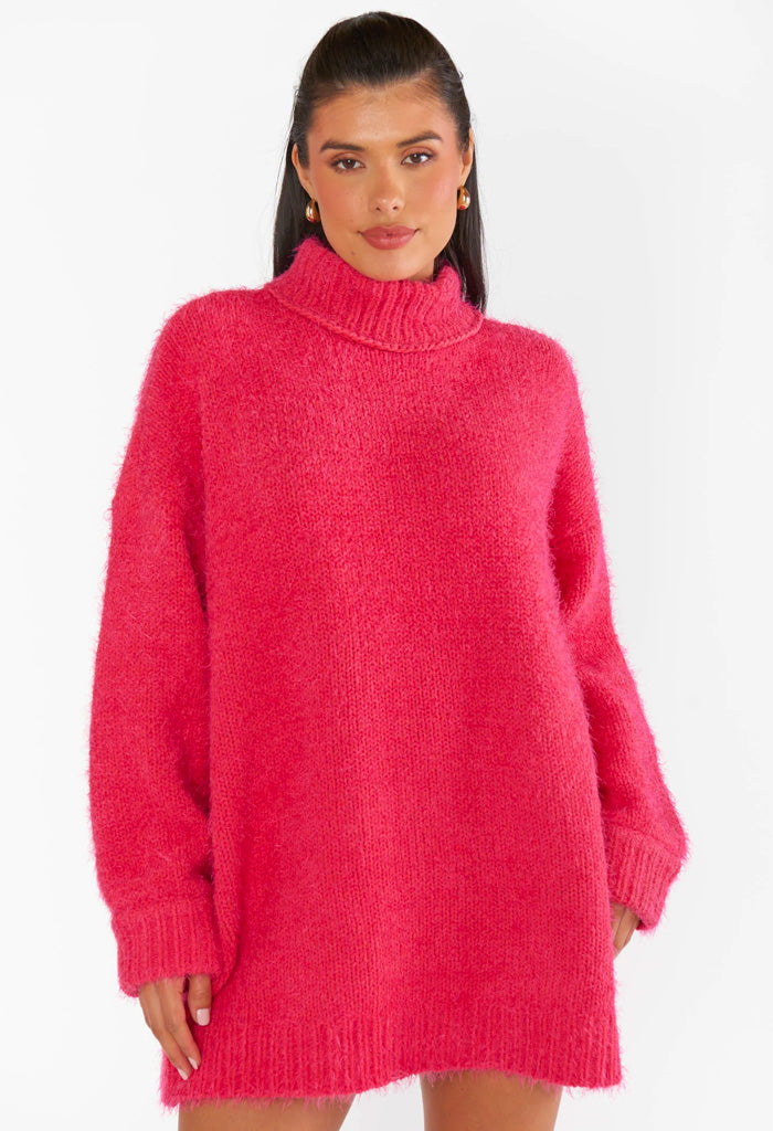 Timmy Tunic Sweater-Pink Rose Knit - KK Bloom Boutique