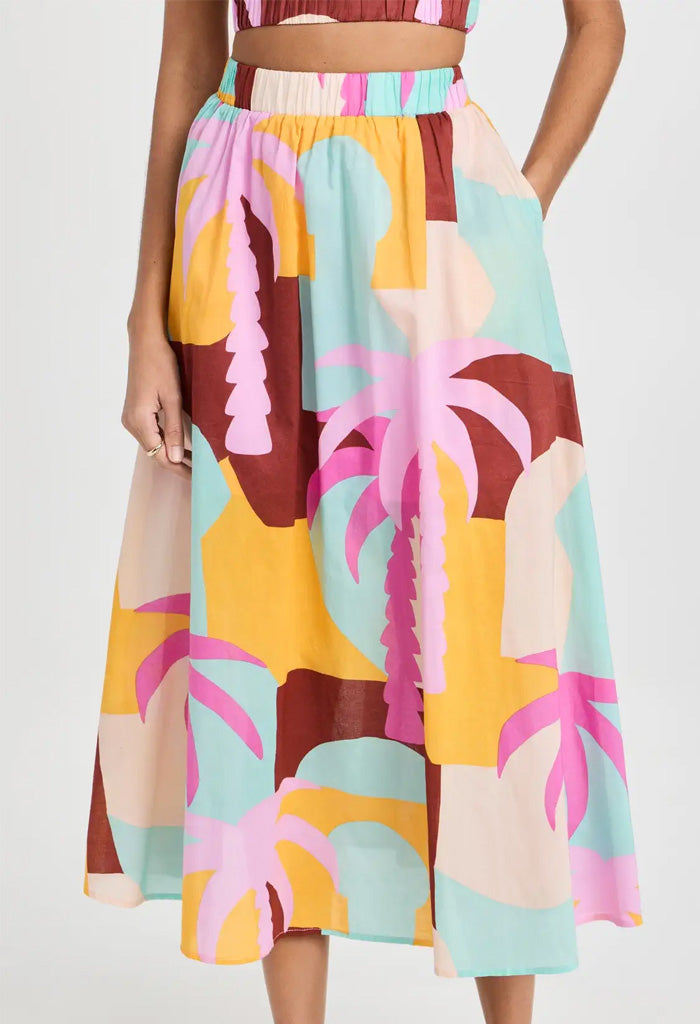 Minkpink Palmera Skirt-Pastel Tropical