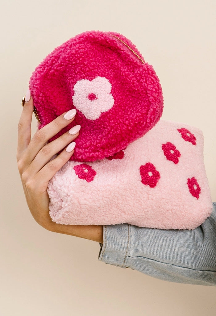KK Bloom Tiny Teddy Cosmetic Bag-Hot Pink