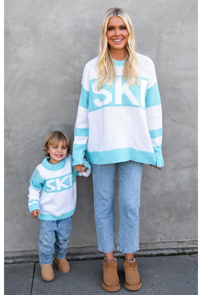 Show Me Your Mumu Ski In Sweater-Powder Blue Ski Knit