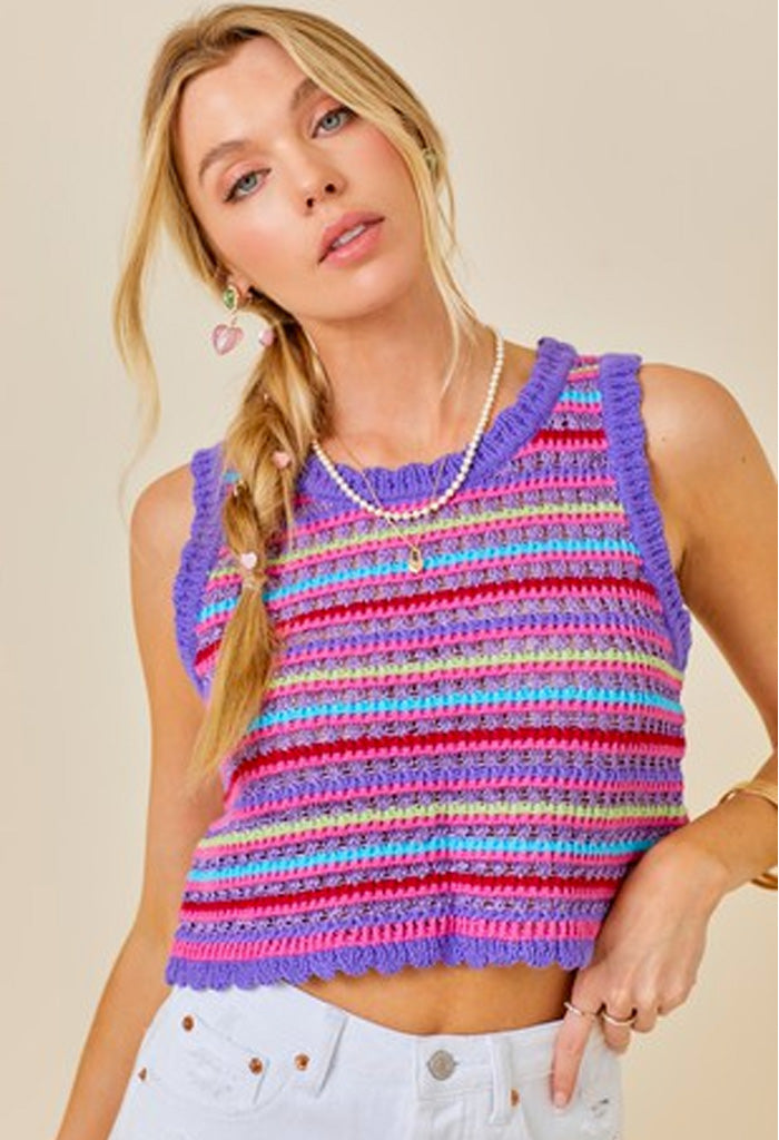 KK Bloom Rainbow Bright Knit Top