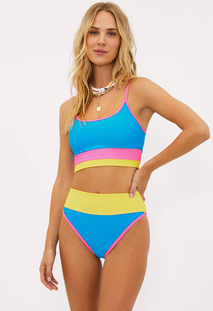 Beach Riot Emmy Bottom-Coral Reef Colorblock