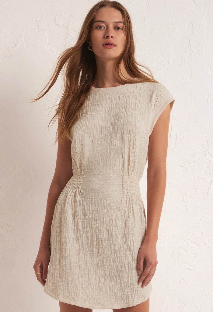 Z Supply Rowan Textured Knit Dress-Whisper White