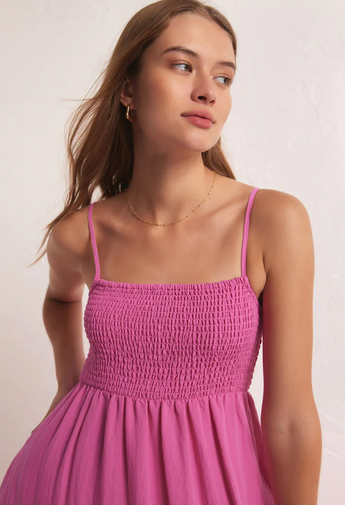 Z Supply Beachside Midi Dress-Heartbreaker Pink