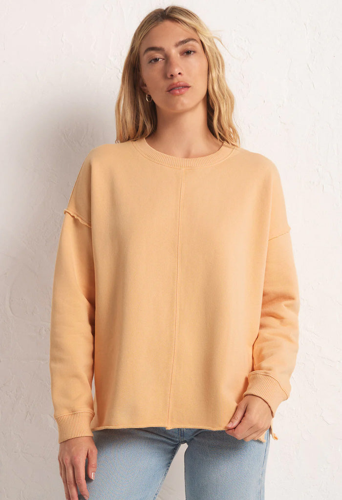 Z Supply Hermosa Sweatshirt-Orange Cream