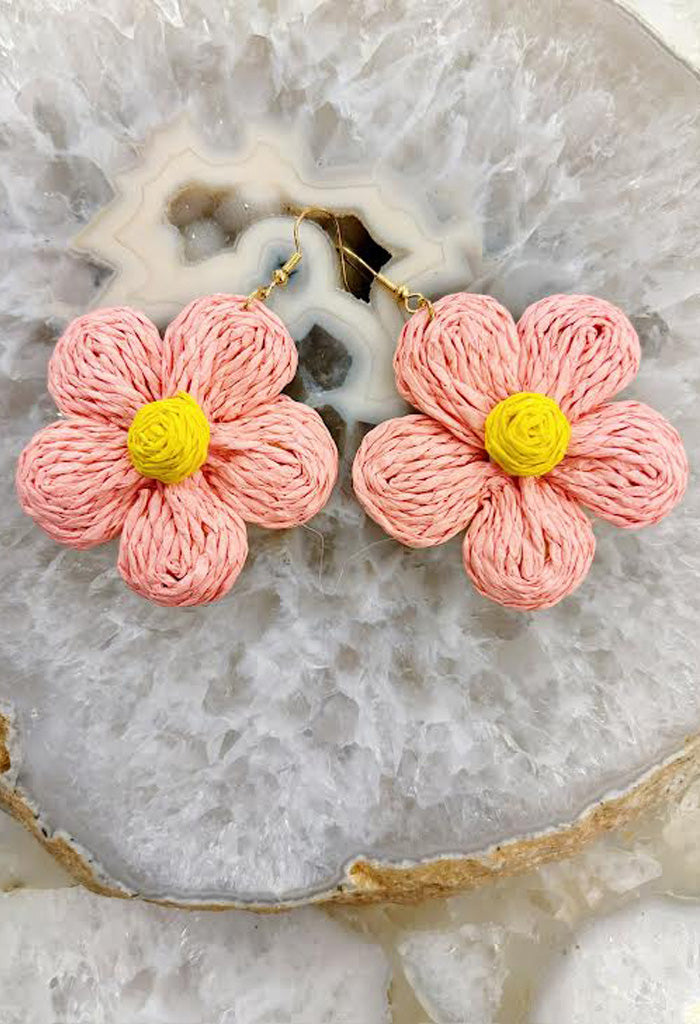 KK Bloom Sunflower Earrings-Pink