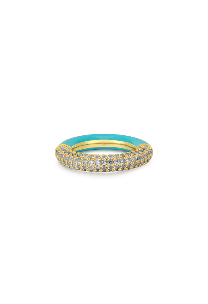 Luv AJ Pave Amalfi Ring-Turquoise