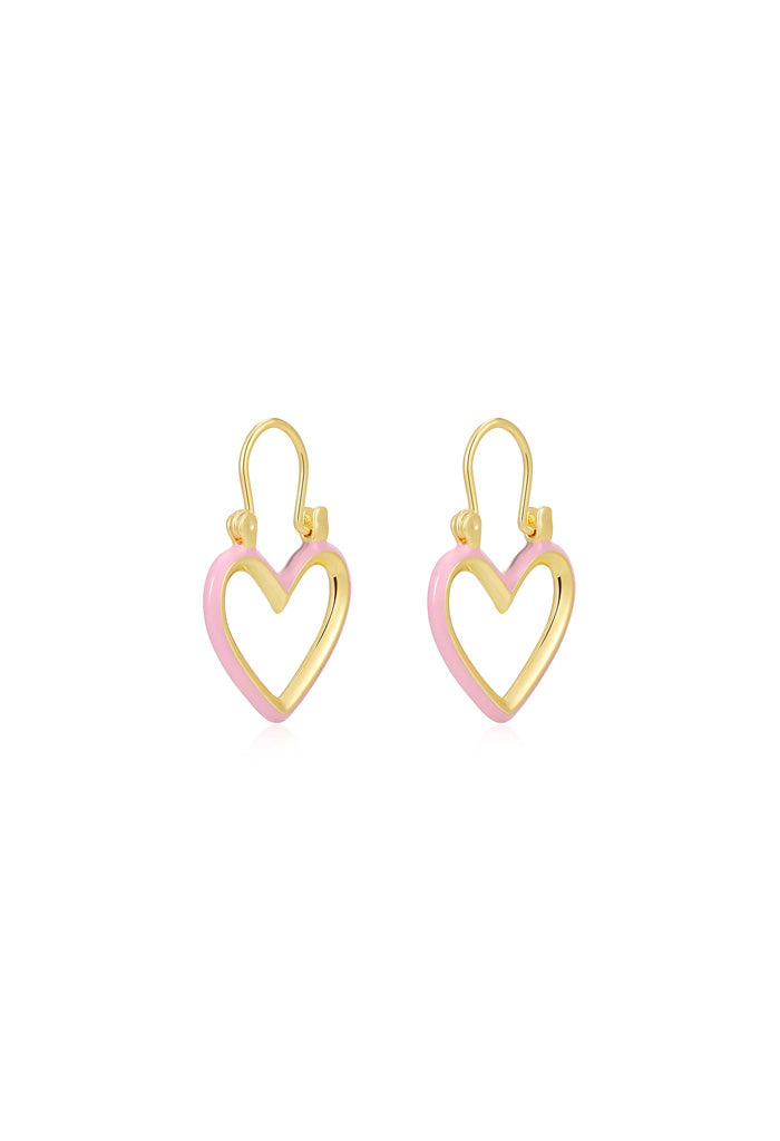 Luv AJ Mini Heartbreaker Hoops-Light Pink