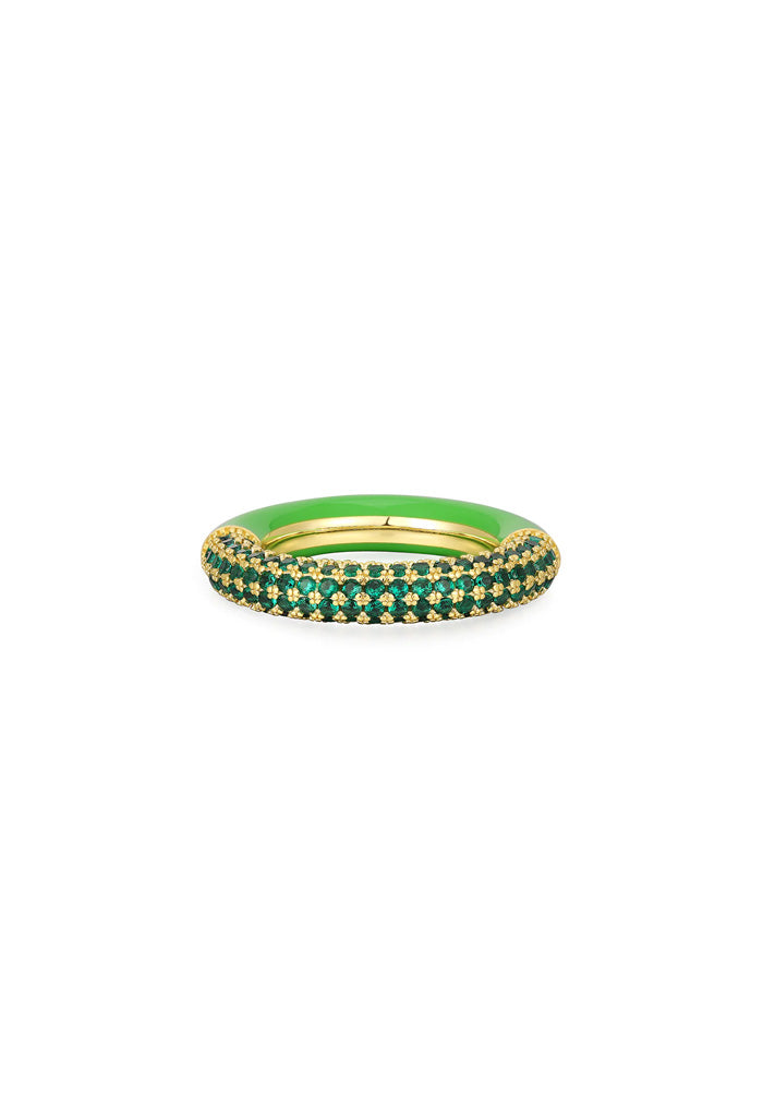 Luv AJ Pave Amalfi Ring-Bright Green