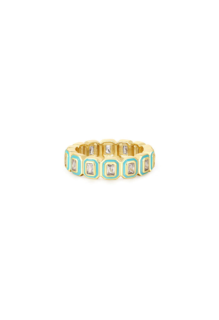 Luv AJ Bezel Ballier Ring-Turquoise