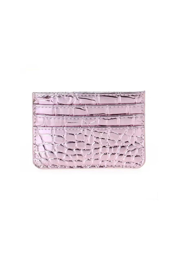 KK Bloom Aria Card Holder-Pink Croc