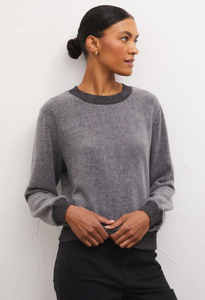 Z Supply Russel Cozy Pullover-Charcoal Heather