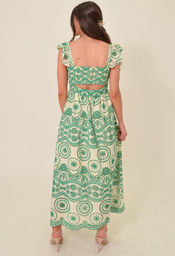 KK Bloom Camellia Midi Dress-Green