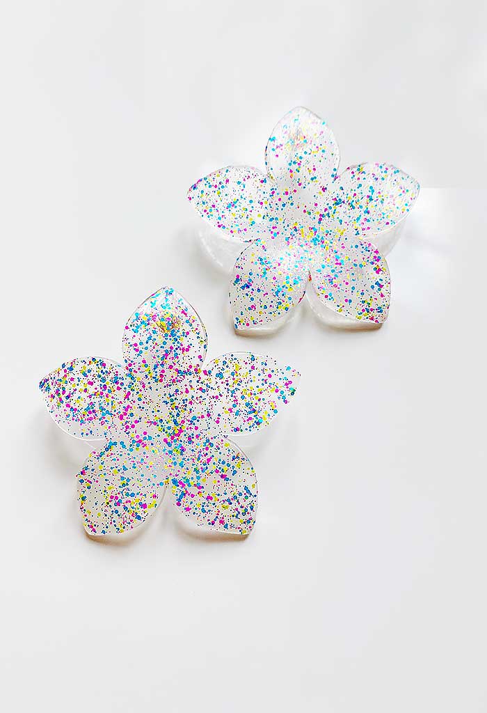 Speckled Blossom Studs-Neon