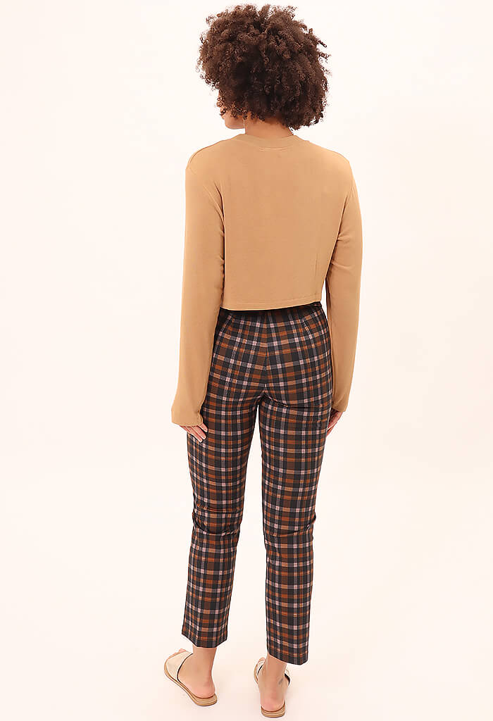 Sanctuary Clothing Carnaby Kick Crop-Cottage Check