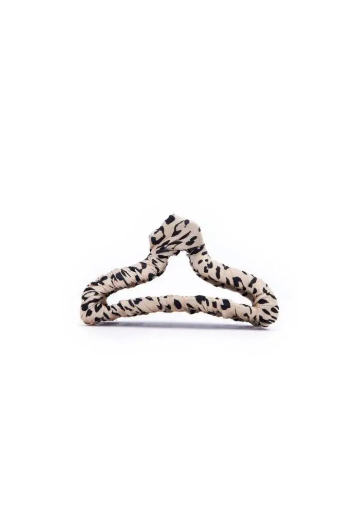 Kitsch Satin Wrapped Hair Claw-Leopard