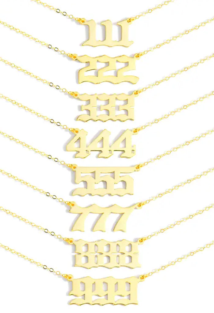 Teal Market 14K Gold Angel Number 999 Necklace
