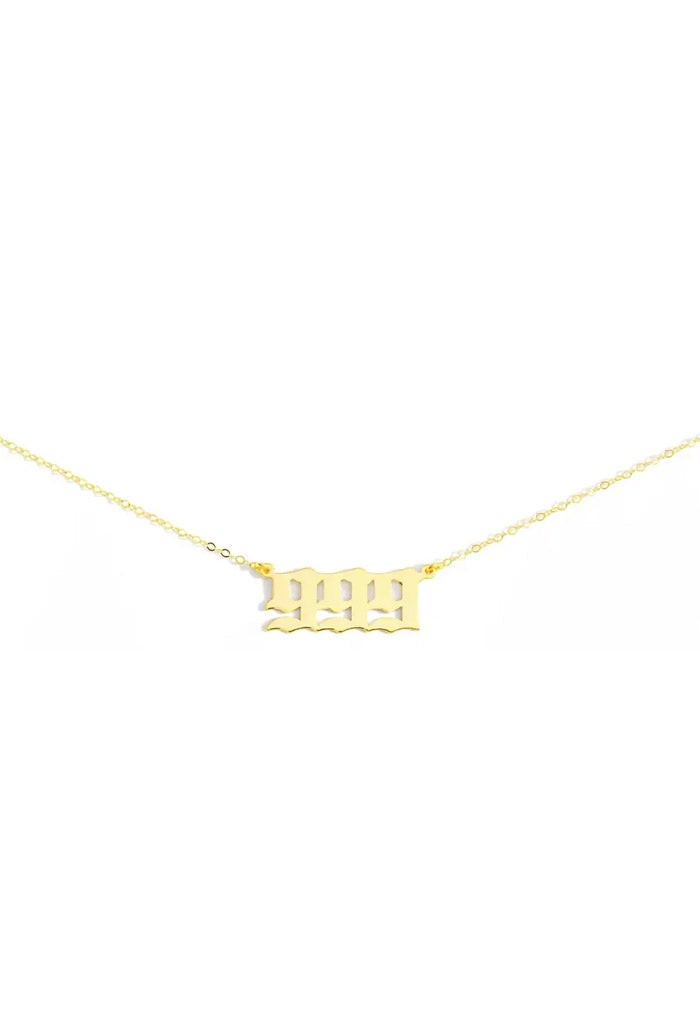 Teal Market 14K Gold Angel Number 999 Necklace