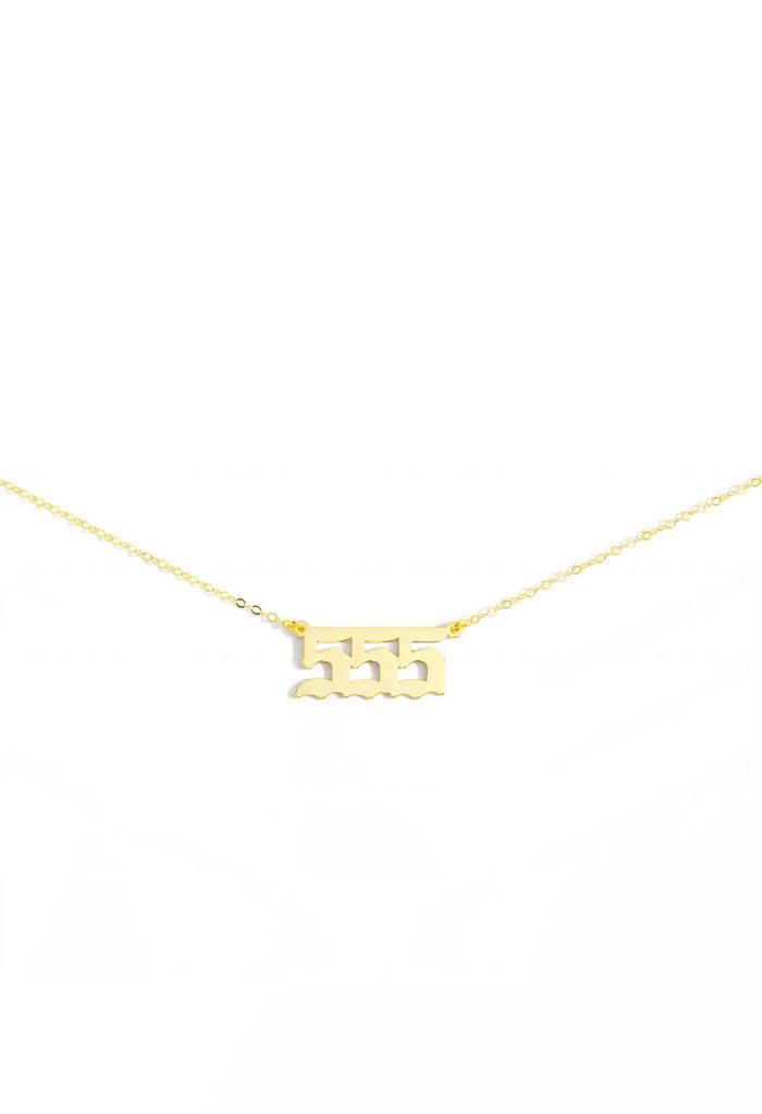 Teal Market 14K Gold Angel Number 555 Necklace
