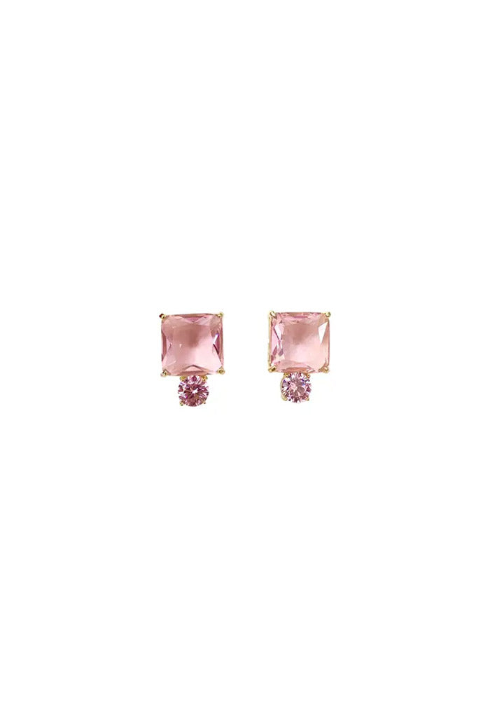 Gemelli Jewelry Fallon Earrings-Pink Quartz
