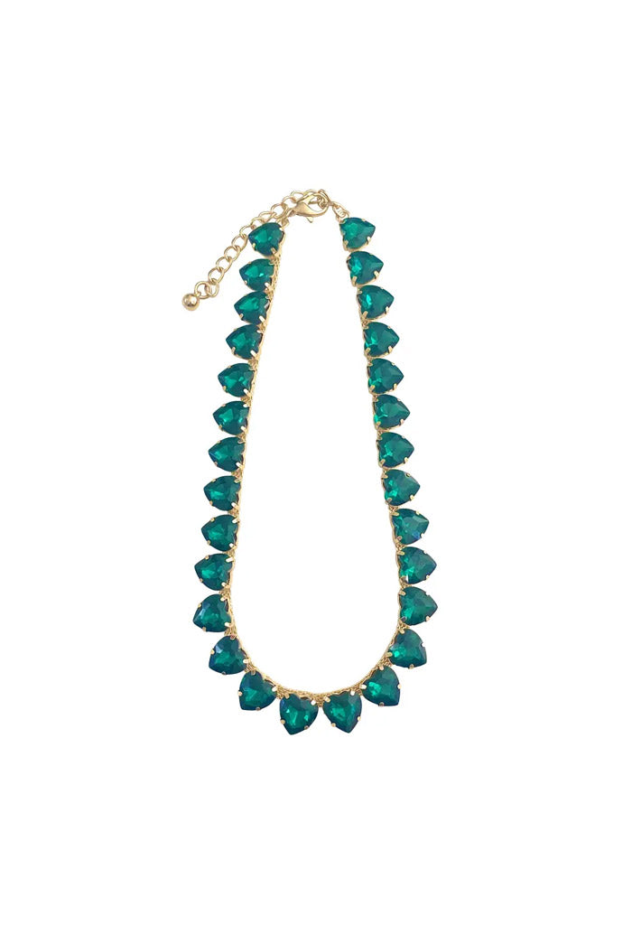 Ava Emerald Green Waterfall Drop Statement Necklace & Earring Set Emerald  Green by Jaipur Rose Luxury Indian Designer Jewellery | Jaipur Rose