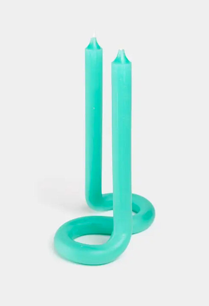 Lex Pott Twist Candle-Turquoise
