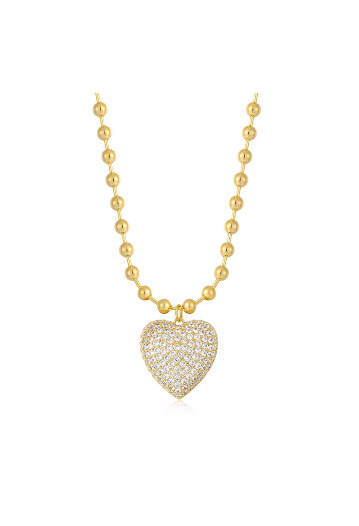 Luv AJ Puffy Heart Statement Necklace