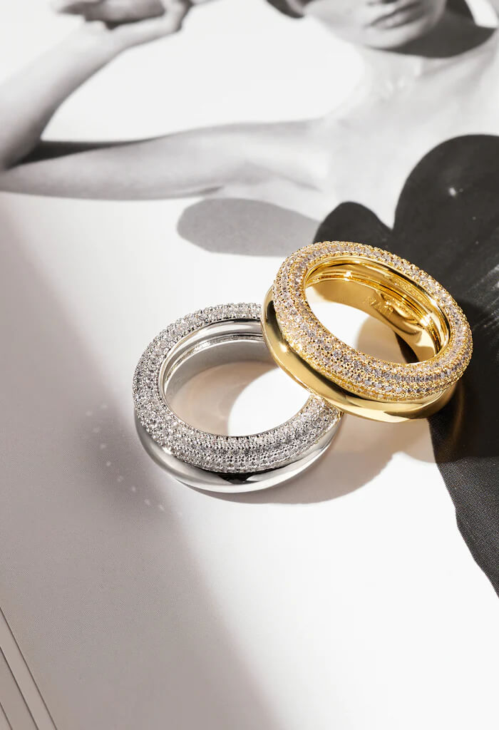 LUV AJ Double Amalfi Ring-Gold