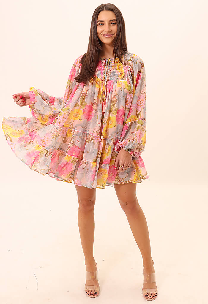 KK Bloom Brigitta Mini Dress-Multi Floral