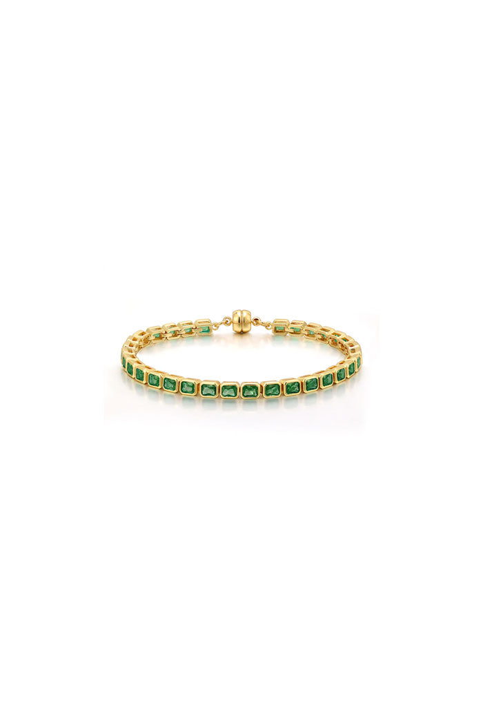 Luv AJ Bezel Emerald Ballier Bracelet-Emerald