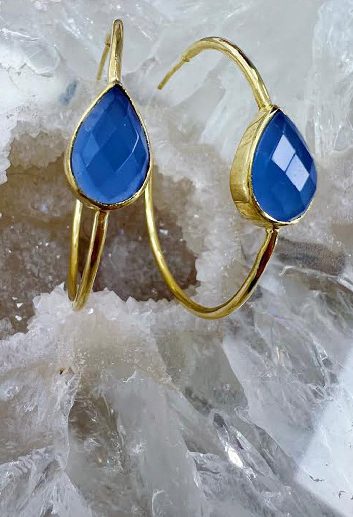 KK Bloom Sarabeth Earrings-Blue Quartz