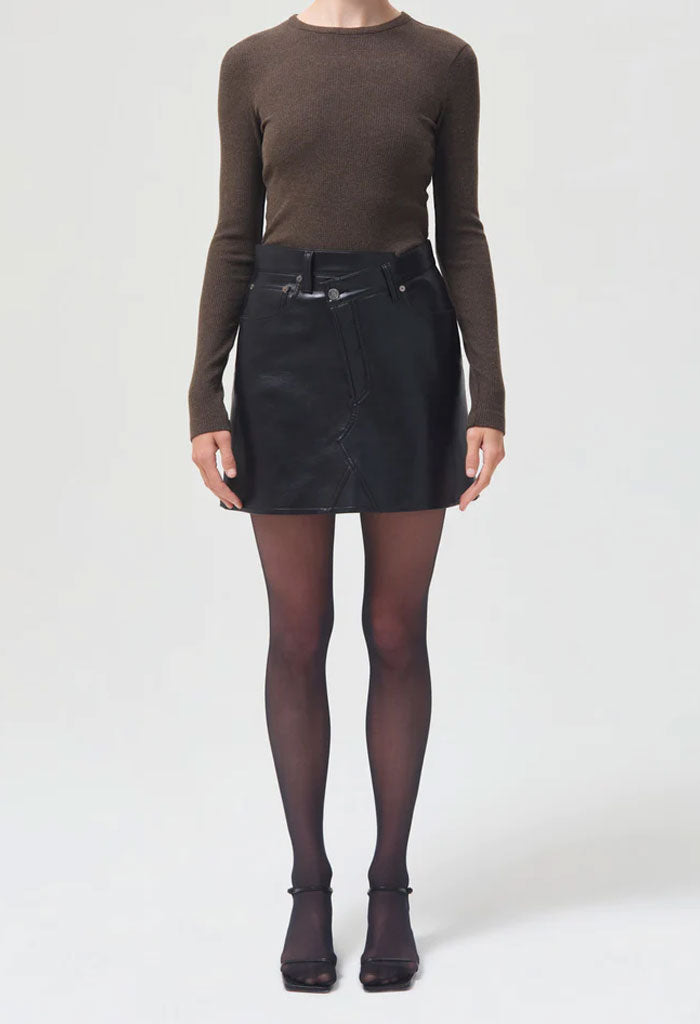 Agolde Recycled Leather Criss Cross Skirt-Detox
